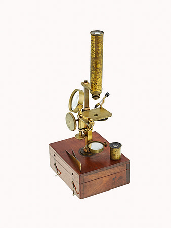 Brunner a Paris; mid-19th century pocket microscope